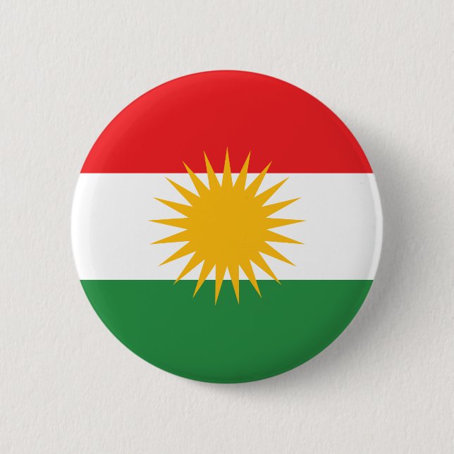 Flag of Kurdistan; Kurd; Kurdish Pinback Button (Front)