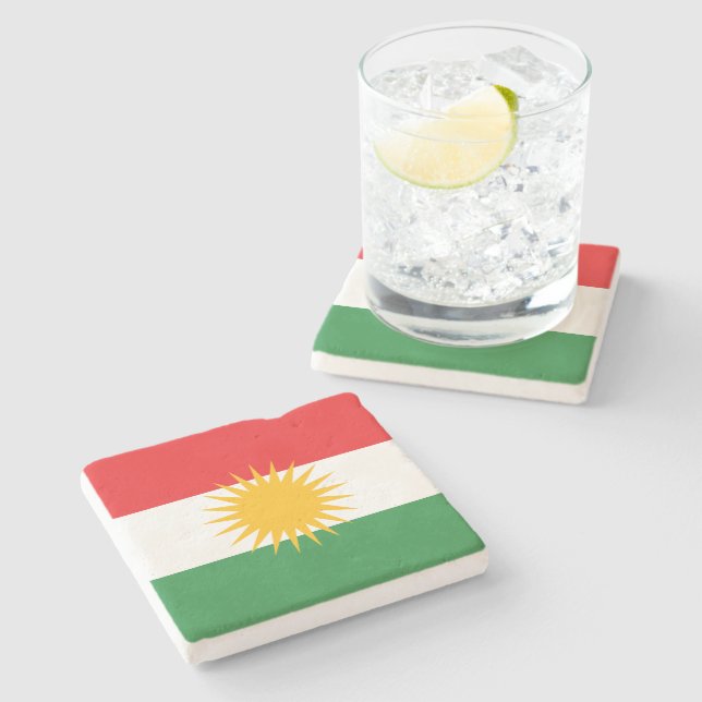 Flag of Kurdistan Stone Coaster (Side)