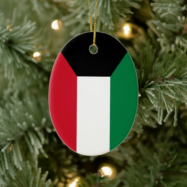 Flag of Kuwait Ceramic Ornament (Tree)