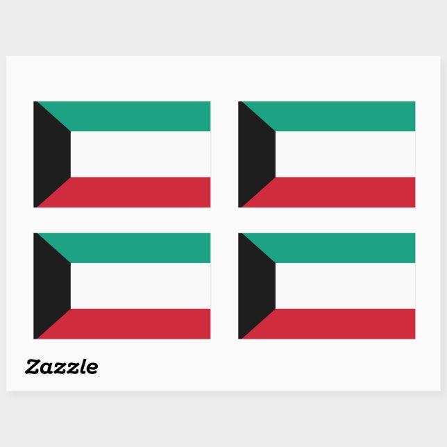 Flag of Kuwait Rectangular Sticker (Sheet)