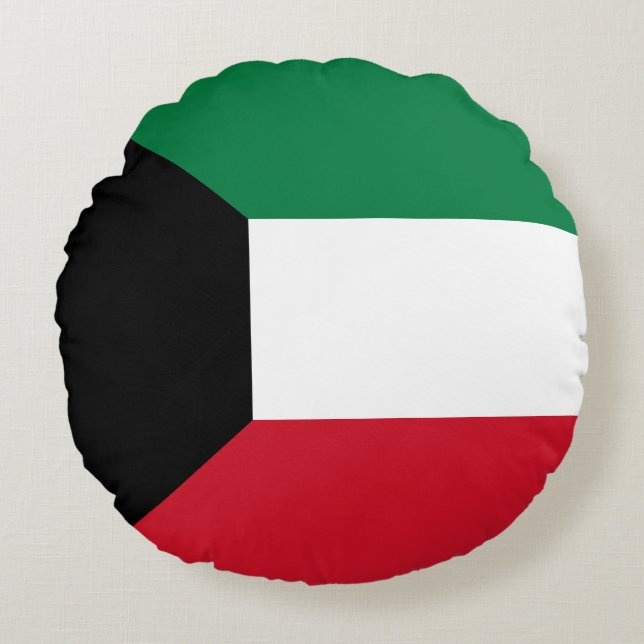 Flag of Kuwait Round Pillow (Front)