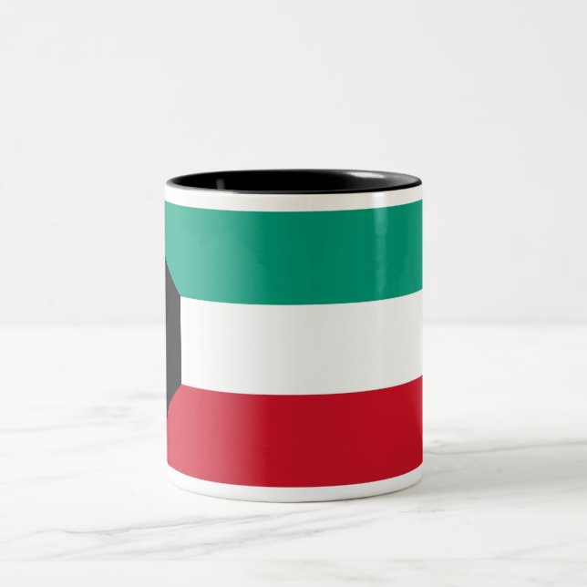 Flag of Kuwait Two-Tone Coffee Mug (Center)