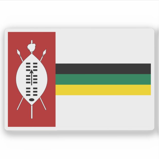 Flag of KwaZulu (1985-1984), Rep. of South Africa Sticker (Front)