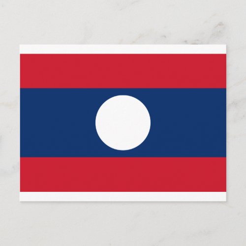 Flag of Laos _ Laotian flag _ ທຸງຊາດລາວ Postcard