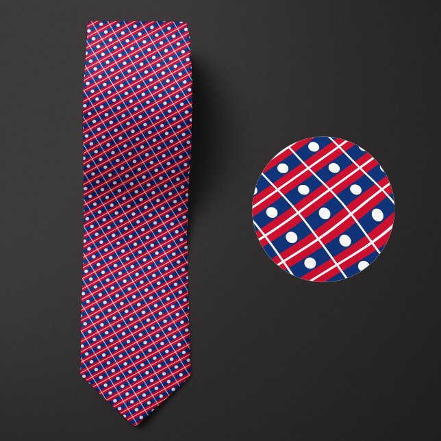 Flag of Laos Pattern Neck Tie (Creator Uploaded)