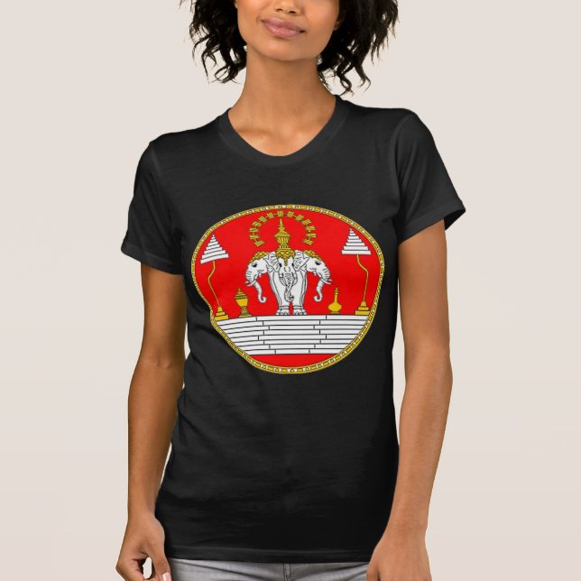 FLAG OF LAOS THREE HEAD ELEPHANT T-Shirt (Front)
