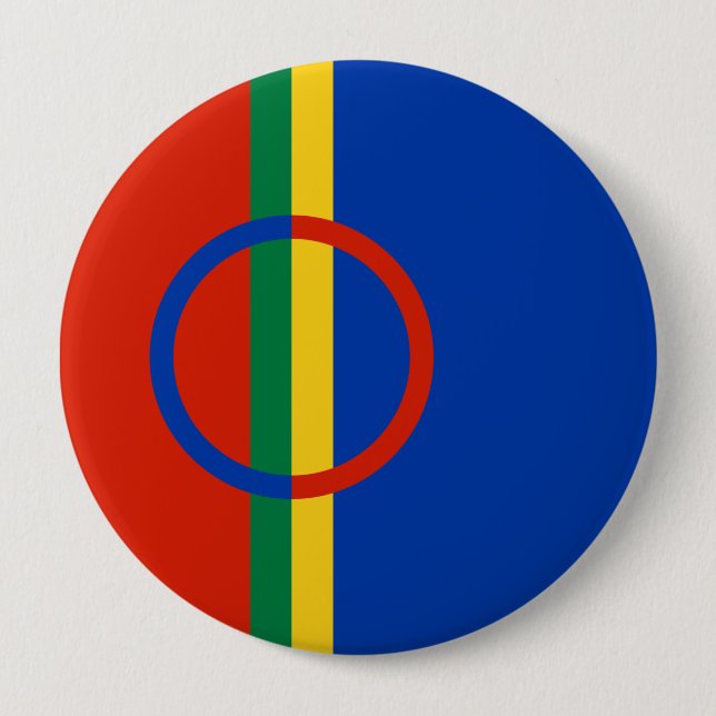 Flag of Lapland (Christmas) (Sami) (Laplander) Button (Front)
