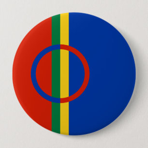 Flag of Lapland (Christmas) (Sami) (Laplander) Button