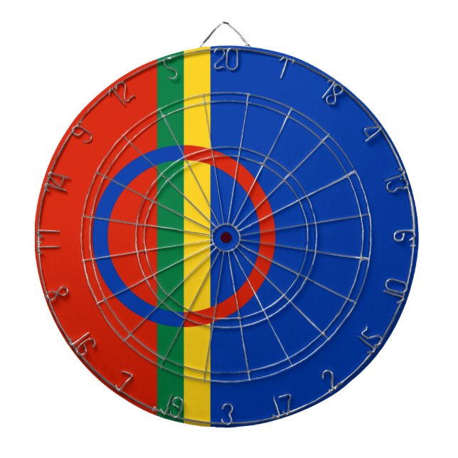 Flag of Lapland (Christmas) (Sami) (Laplander) Dart Board (Front)