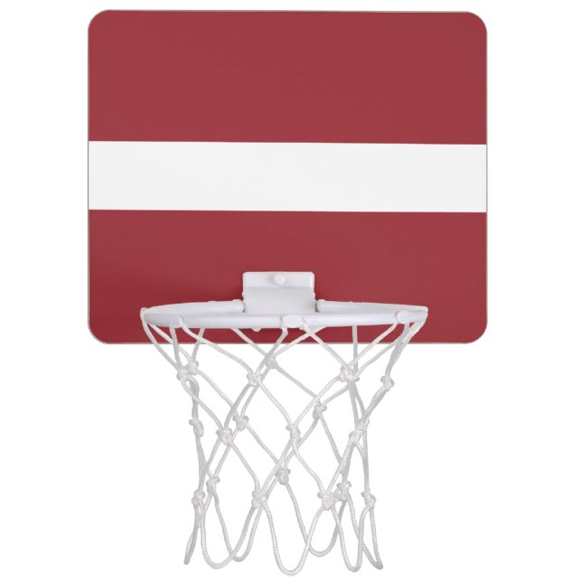 Flag of Latvia Mini Basketball Goal Hoop (Front)