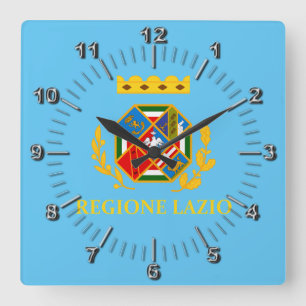 Flag of Lazio (Italy) Square Wall Clock