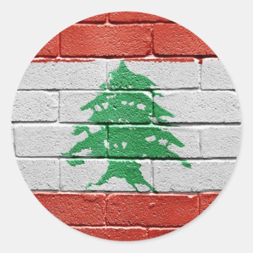 Flag of Lebanon Classic Round Sticker