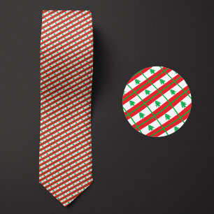 Flag of Lebanon Pattern Neck Tie