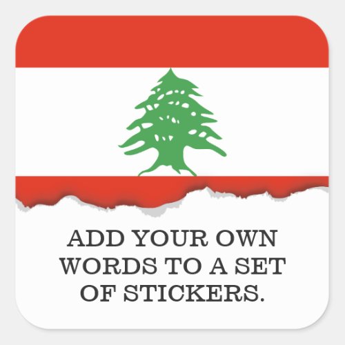 Flag of Lebanon Square Sticker