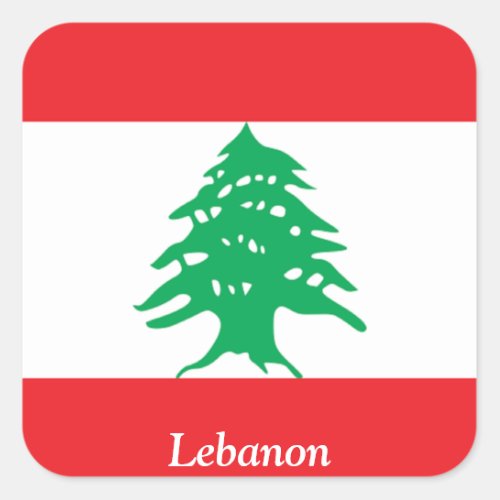 Flag of Lebanon Square Sticker