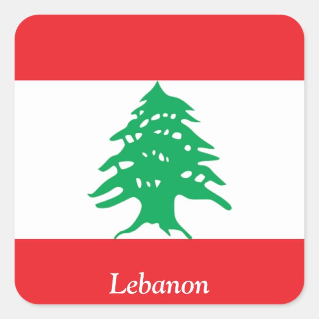 Flag of Lebanon Square Sticker (Front)