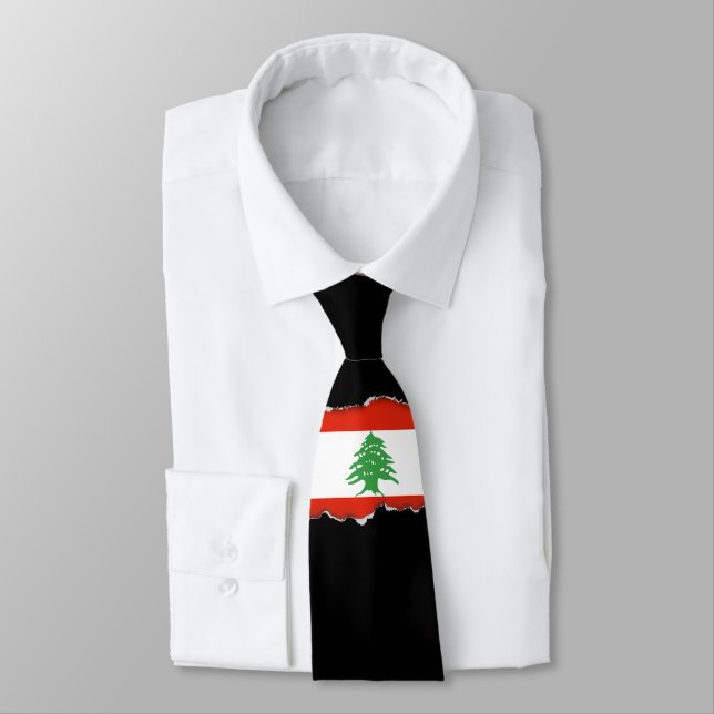 Flag of Lebanon Tie (Tied)
