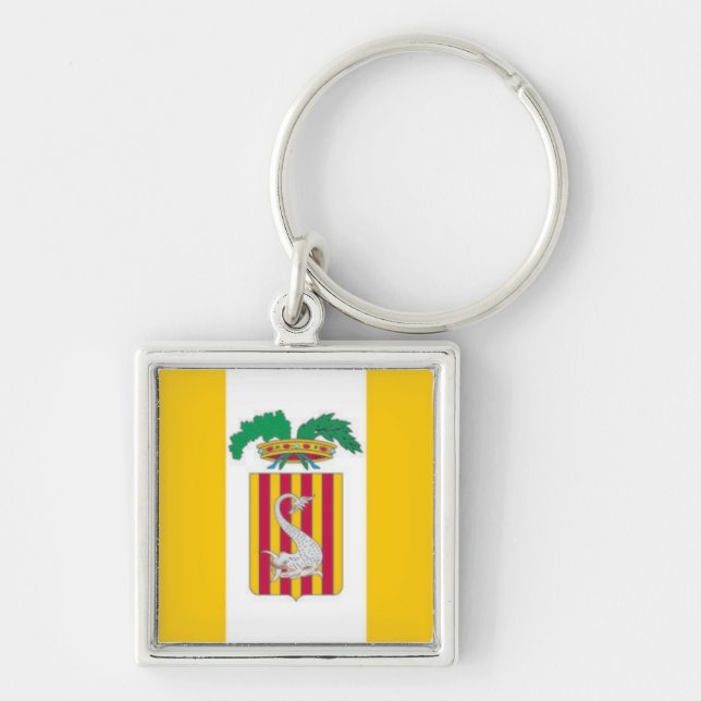 Flag of Lecce, Apulia (Italy) Keychain (Front)