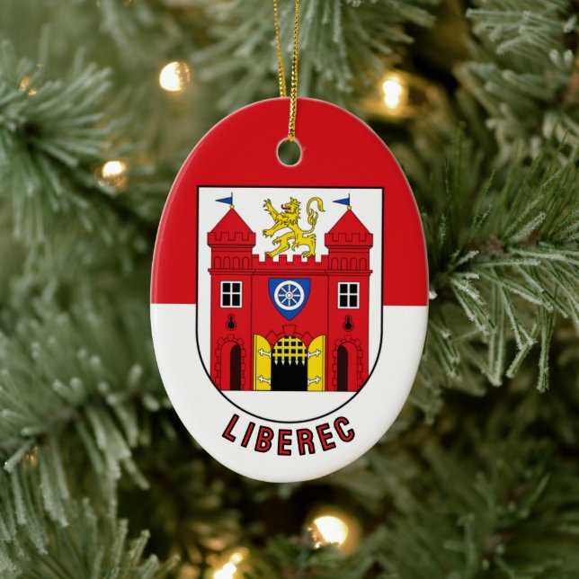 Flag of Liberec, Czech Republic Ceramic Ornament (Tree)