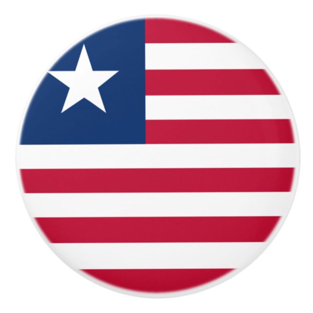 Flag of Liberia Ceramic Knob (Front)