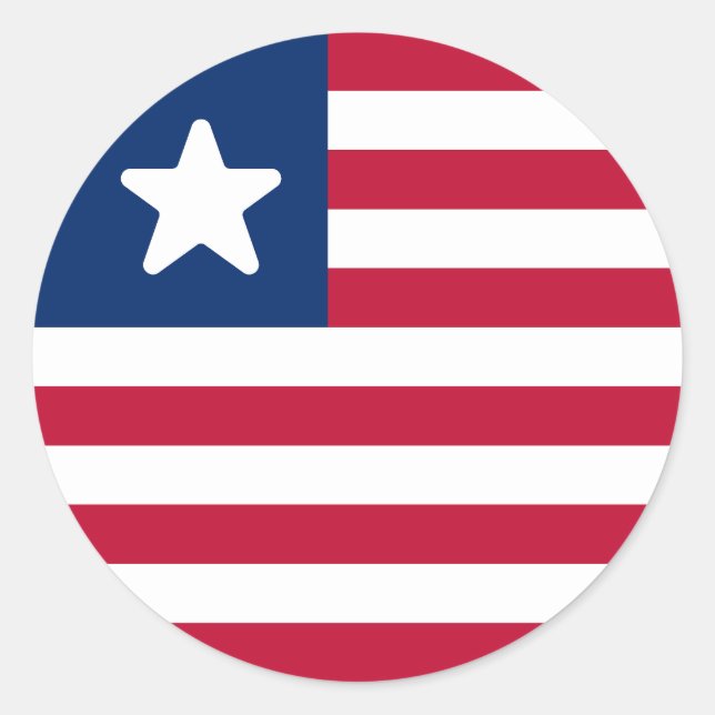 Flag of Liberia Classic Round Sticker (Front)