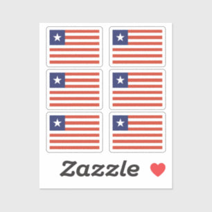 Flag of Liberia Collection pack of 6 Sticker