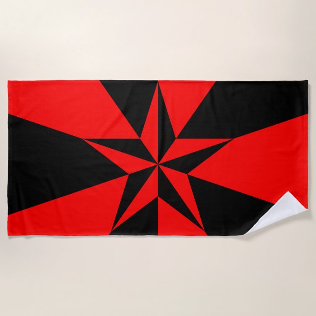 Flag of Libertarian Socialism Beach Towel (Front)