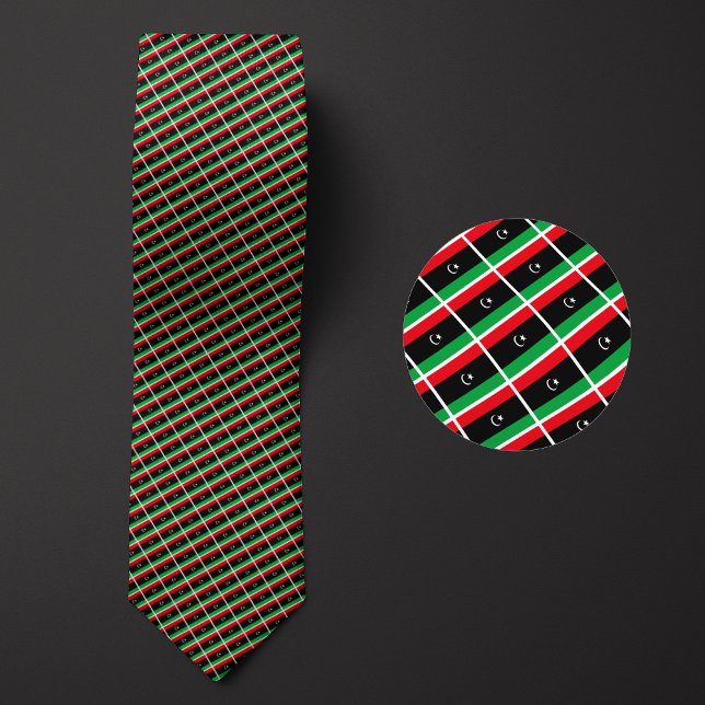 Flag of Libya Pattern Neck Tie (Creator Uploaded)