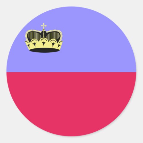 Flag of Liechtenstein Classic Round Sticker