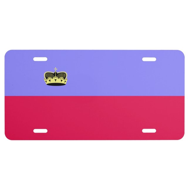 Flag of Liechtenstein License Plate (Front)