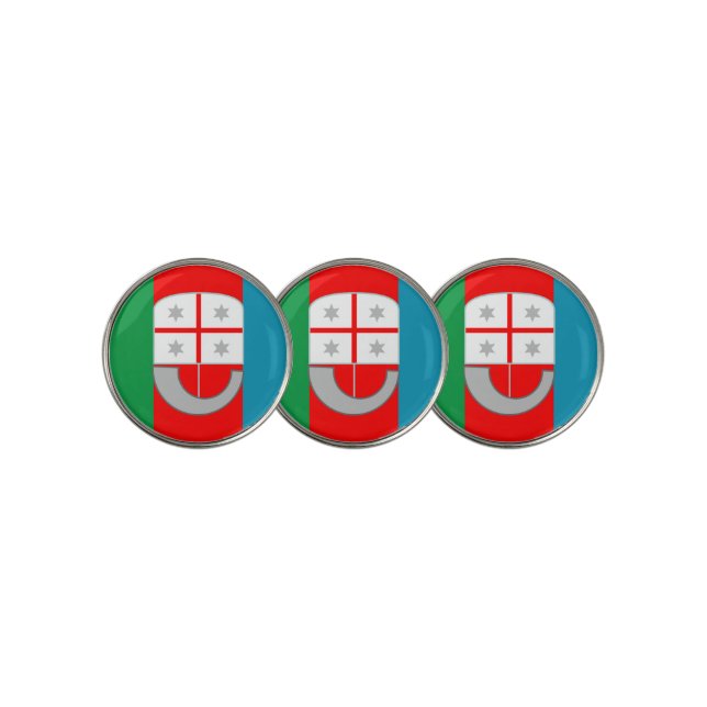 Flag of Liguria (Italy) Golf Ball Marker (3 Up)