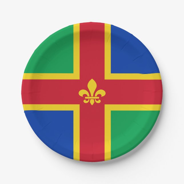 Flag of Lincolnshire Paper Plates (Front)