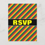[ Thumbnail: Flag of Lithuania Inspired Colored Stripes Pattern Postcard ]