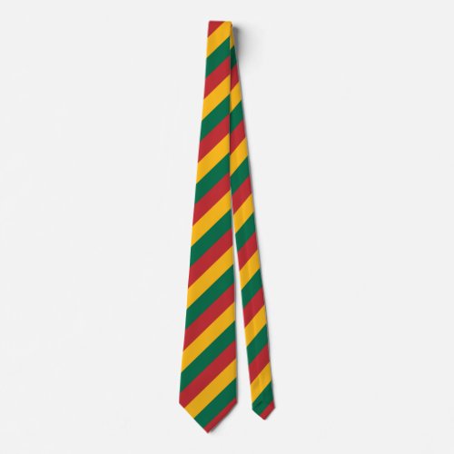 Flag of Lithuania Inspired Colored Stripes Pattern Tie