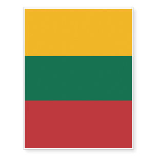 Flag of Lithuania Temporary Tattoos