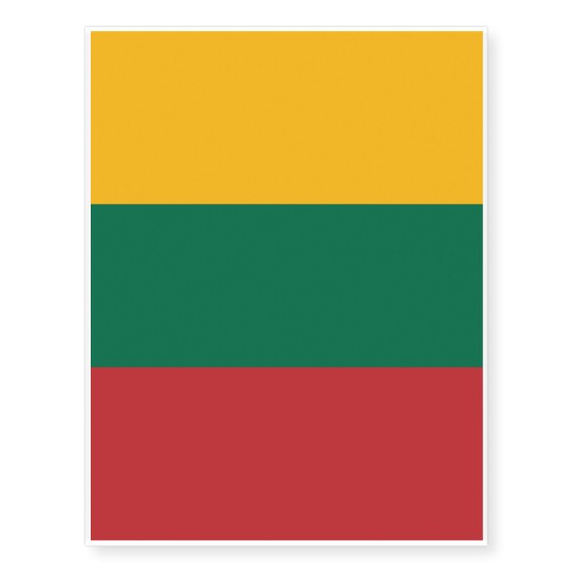 Flag of Lithuania Temporary Tattoos (Front)