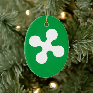 Flag of Lombardia Ceramic Ornament