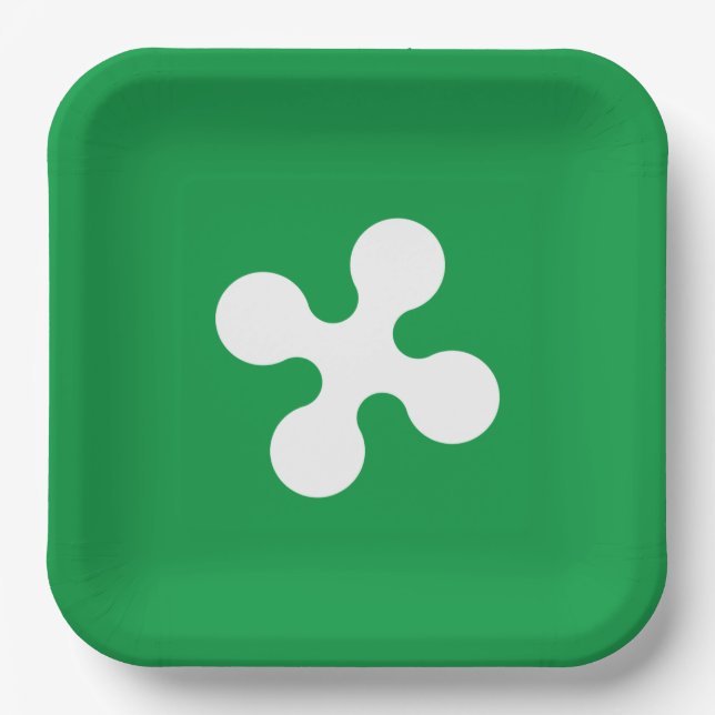 Flag of Lombardia (Italy)  Paper Plates (Front)