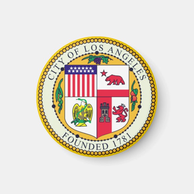 Flag of Los Angeles, California Magnet (Front)