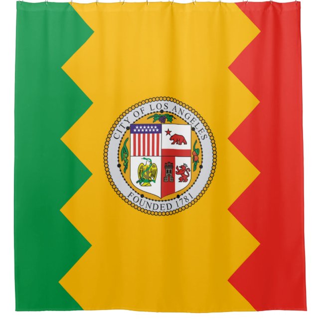 Flag of Los Angeles (California, USA) Shower Curtain (Front)