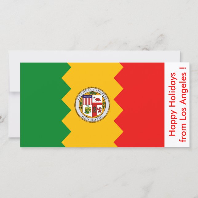 Flag of Los Angeles, Happy Holidays from U.S.A. Holiday Card (Front)