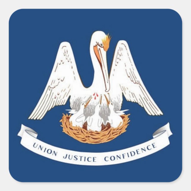 Flag of Louisiana Square Sticker (Front)