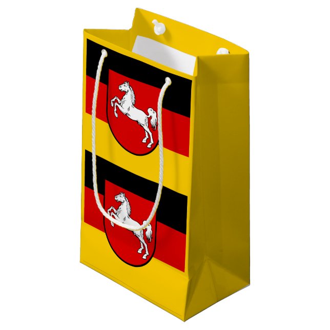 Flag of Lower Saxony Small Gift Bag (Front Angled)