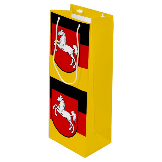 Flag of Lower Saxony Wine Gift Bag (Front Angled)