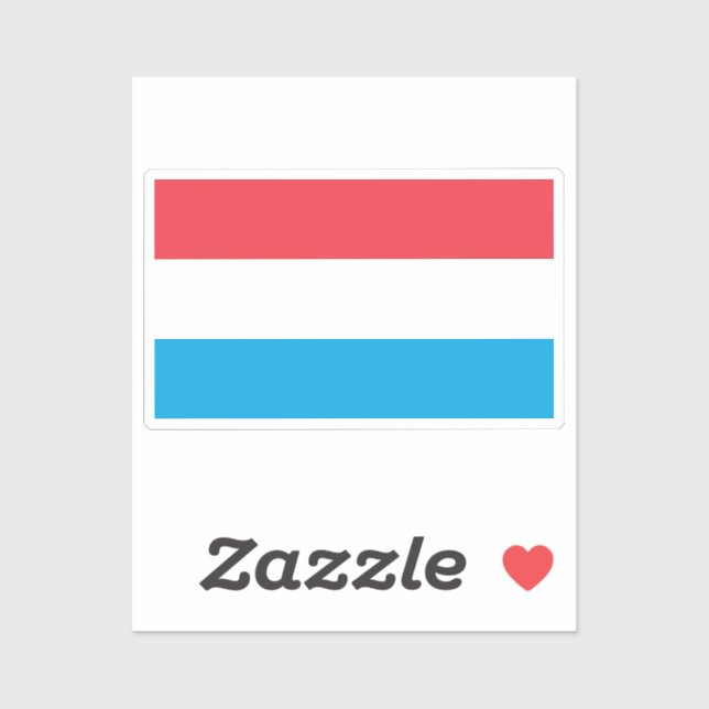 Flag of Luxembourg custom-cut  Sticker (Sheet)