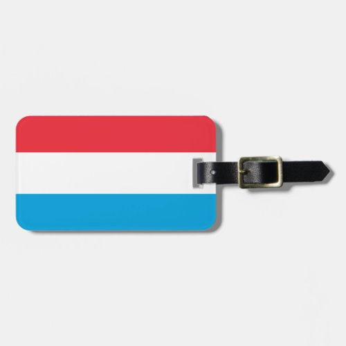 Flag of Luxembourg Luggage Tag w leather strap