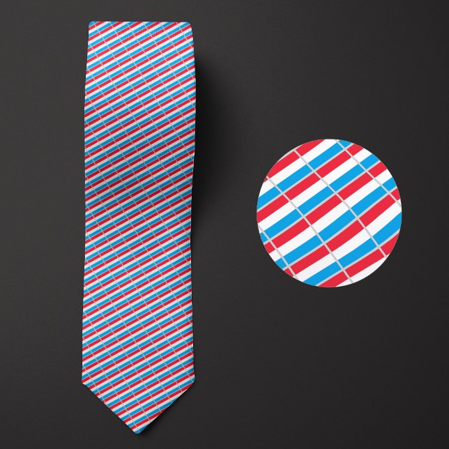 Flag of Luxembourg Pattern Neck Tie (Creator Uploaded)