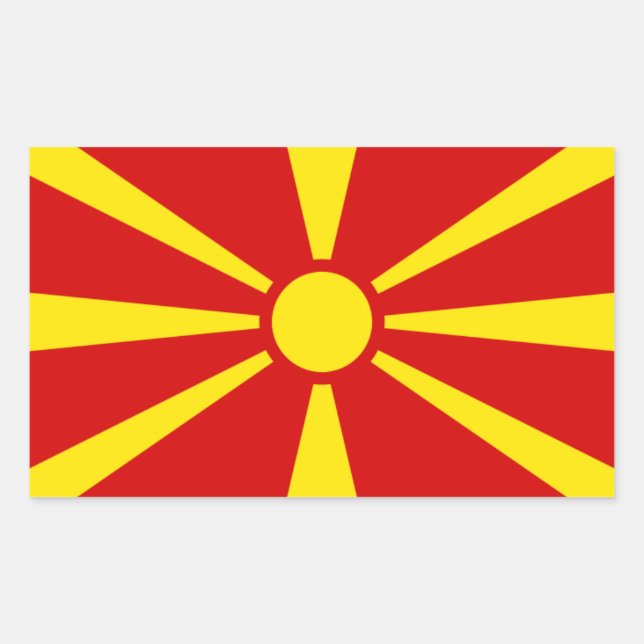 Flag of Macedonia Rectangular Sticker (Front)
