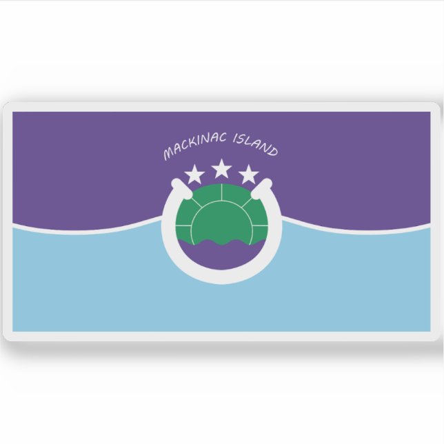 Flag of Mackinac Island, Michigan Sticker (Front)