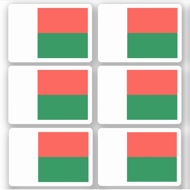 Flag of Madagascar - a collection Sticker (Front)